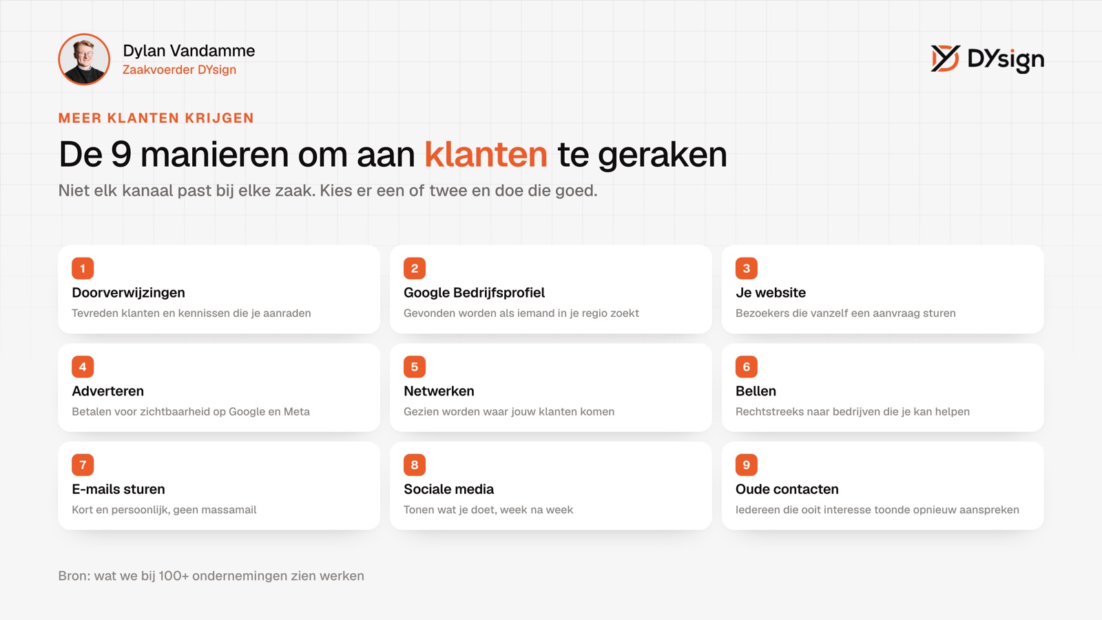 Meer klanten krijgen: de 9 manieren op een rij Meer klanten krijgen: de 9 manieren om aan klanten te geraken, van doorverwijzingen tot adverteren