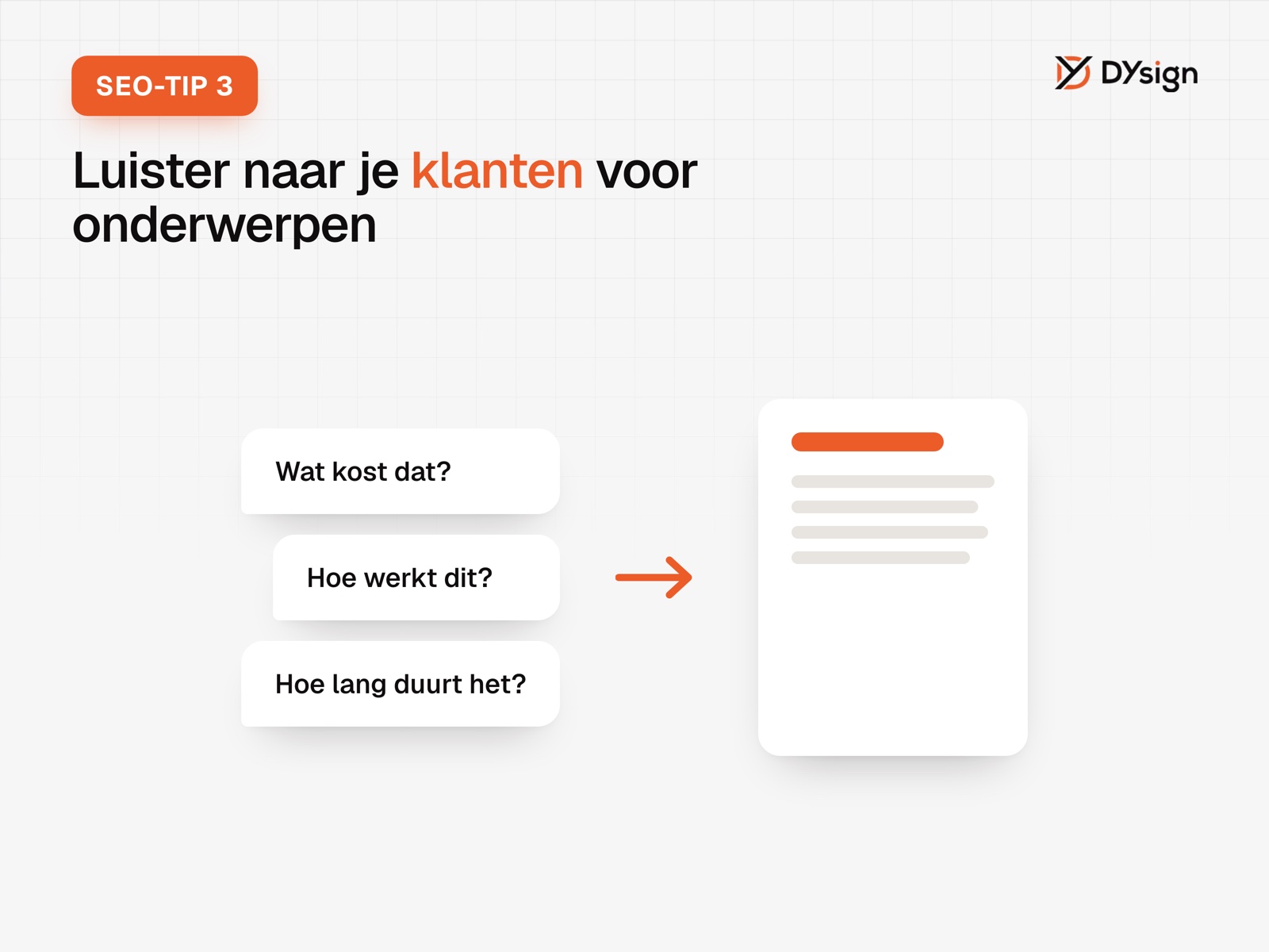SEO-tip 3: luister naar je klanten voor onderwerpen SEO-tip 3: luister naar je klanten voor onderwerpen