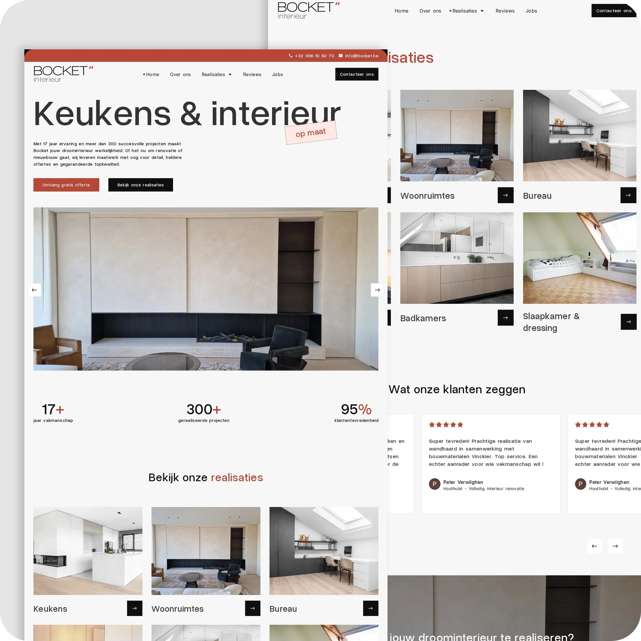 Website van Bocket Interieur, gemaakt door DYsign