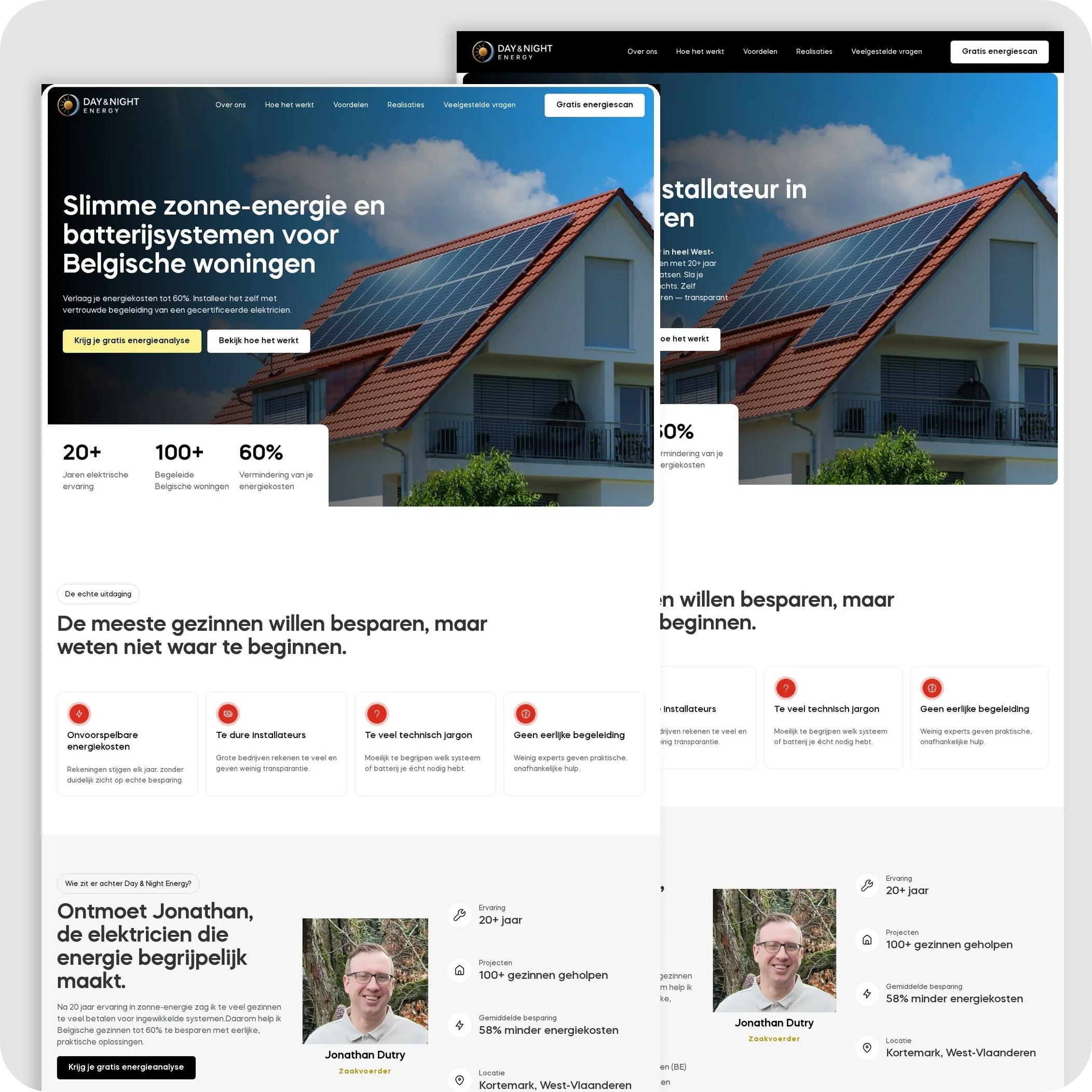 Website van Day & Night Energy, gemaakt door DYsign