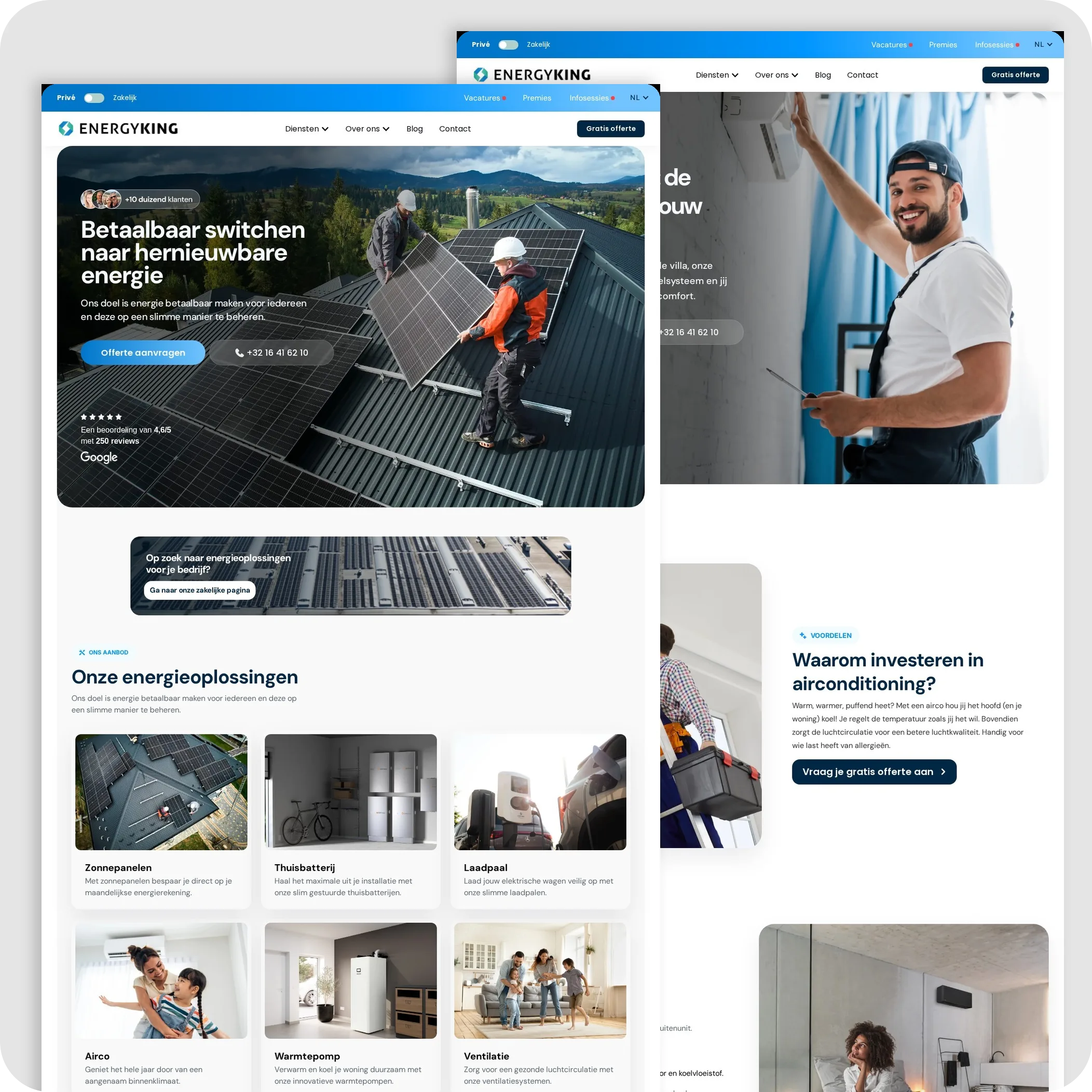 Website van EnergyKing, gemaakt door DYsign