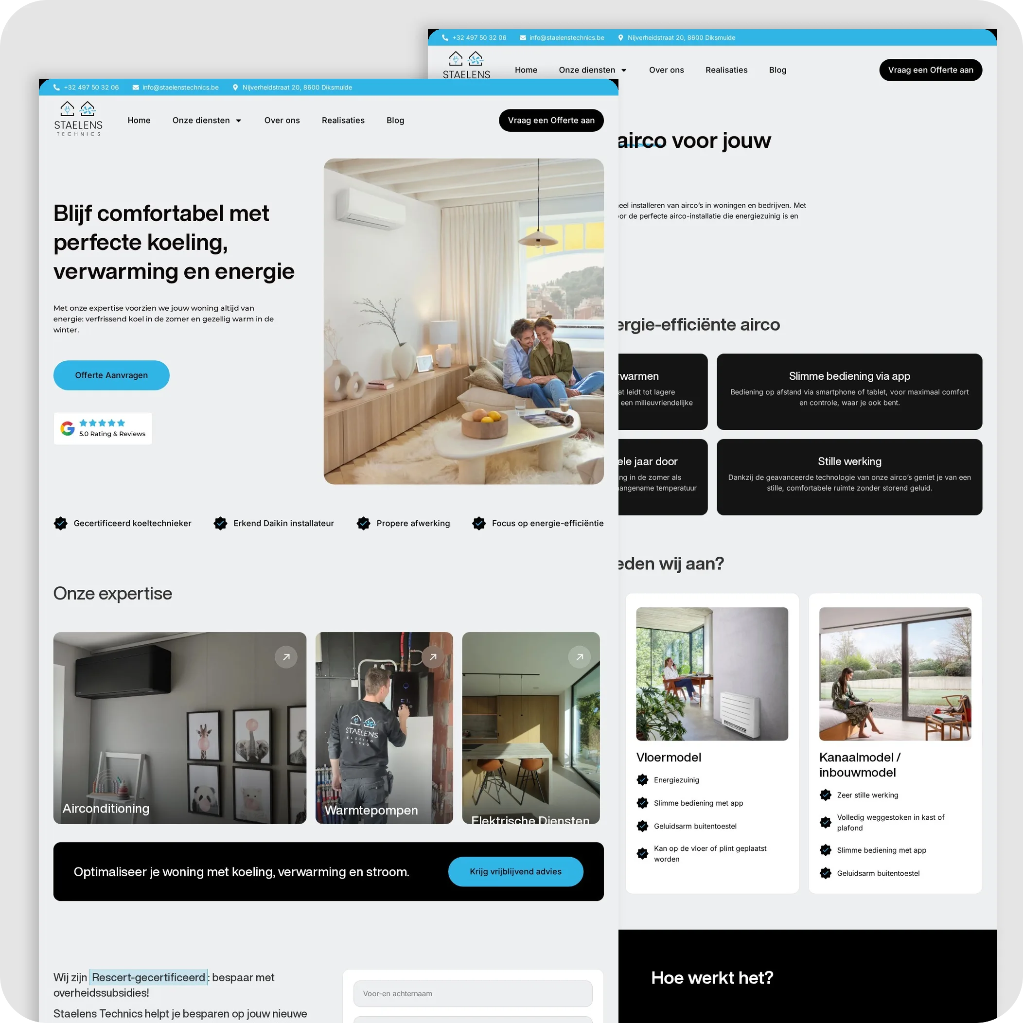Website van Staelens Technics, gemaakt door DYsign