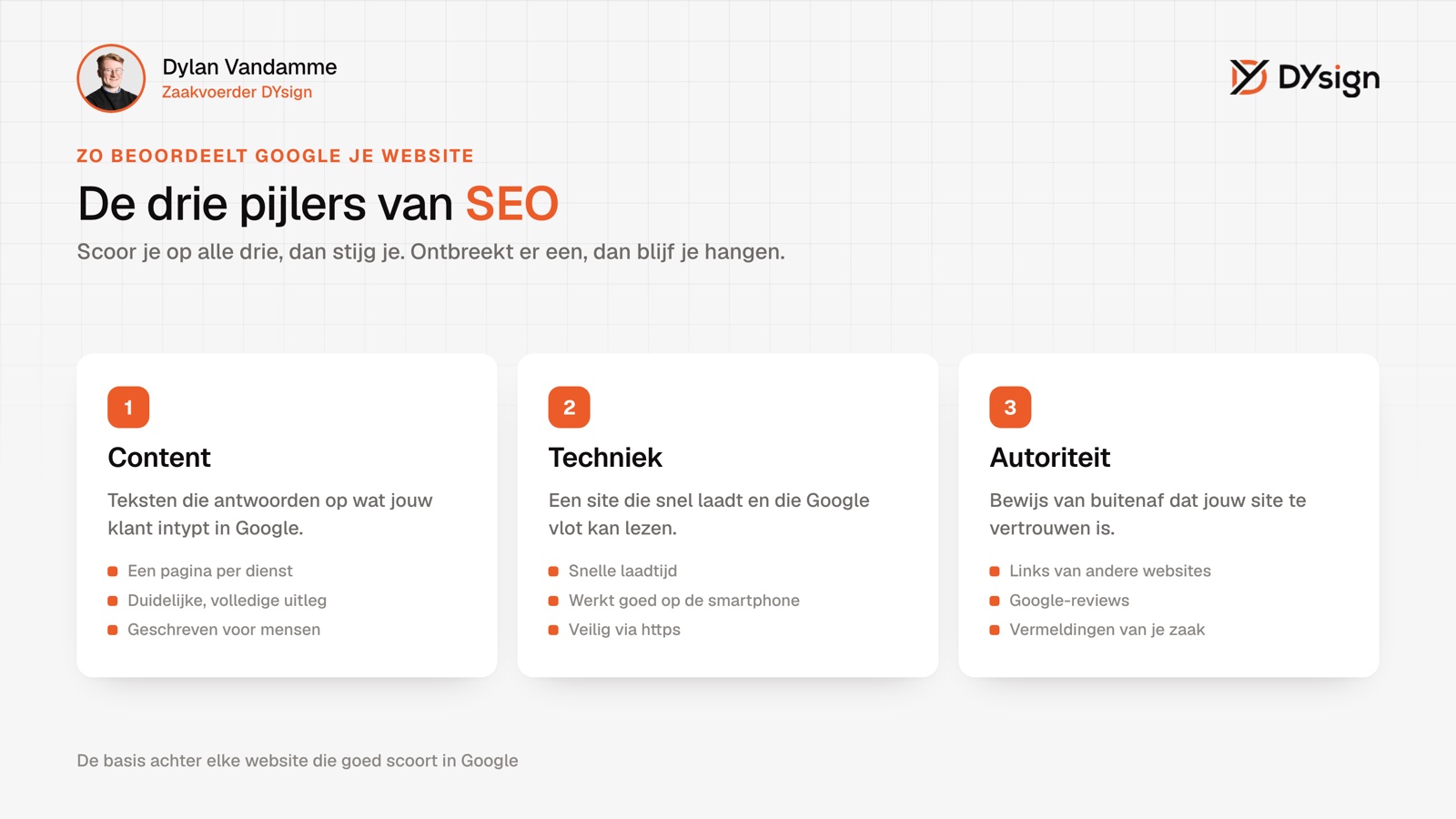 Wat is SEO: de drie pijlers content, techniek en autoriteit Wat is SEO: de drie pijlers content, techniek en autoriteit uitgelegd in een overzicht