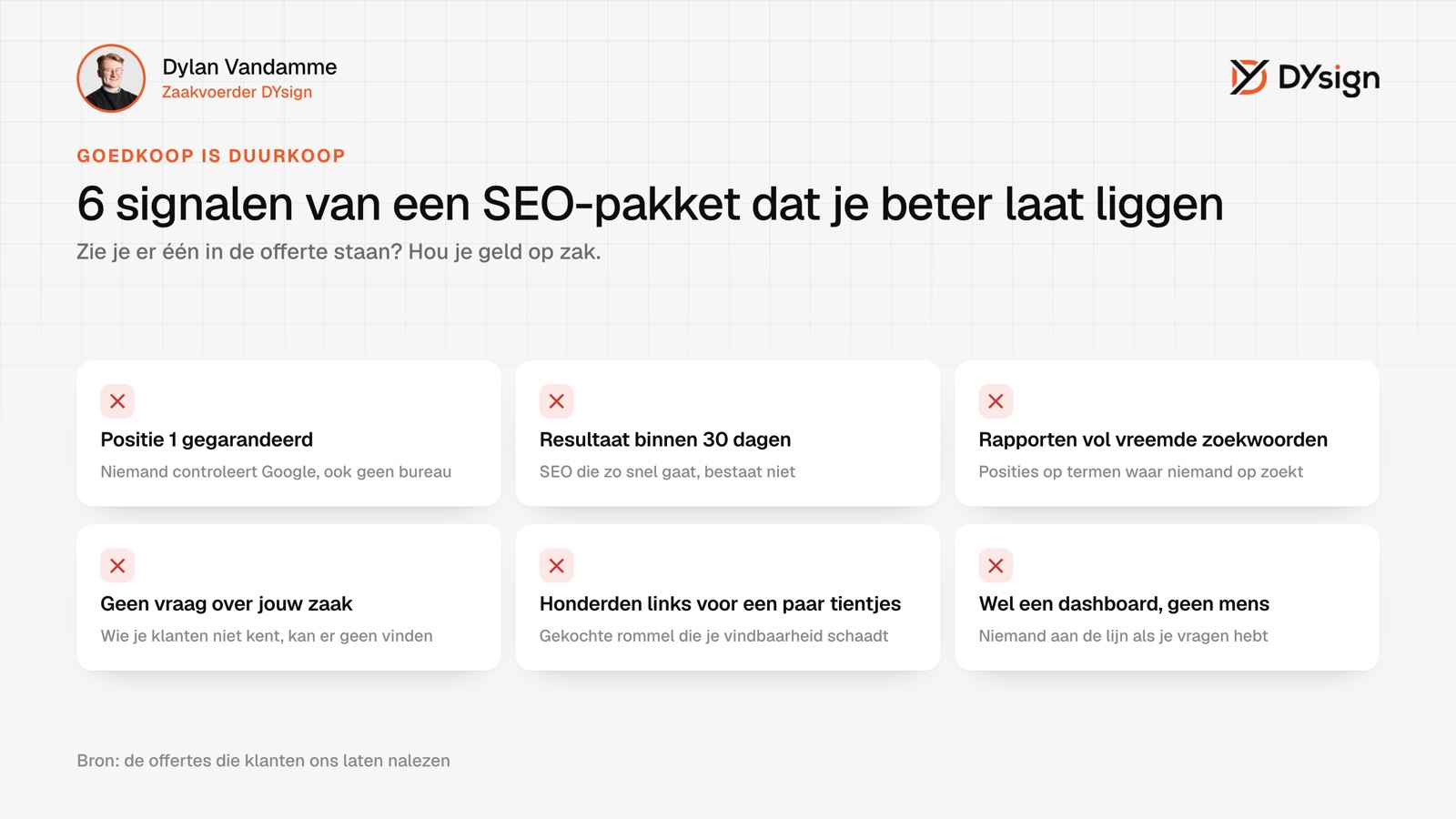Zes signalen van een SEO-pakket dat je beter laat liggen Wat kost SEO: zes signalen van een goedkoop SEO-pakket dat je beter laat liggen