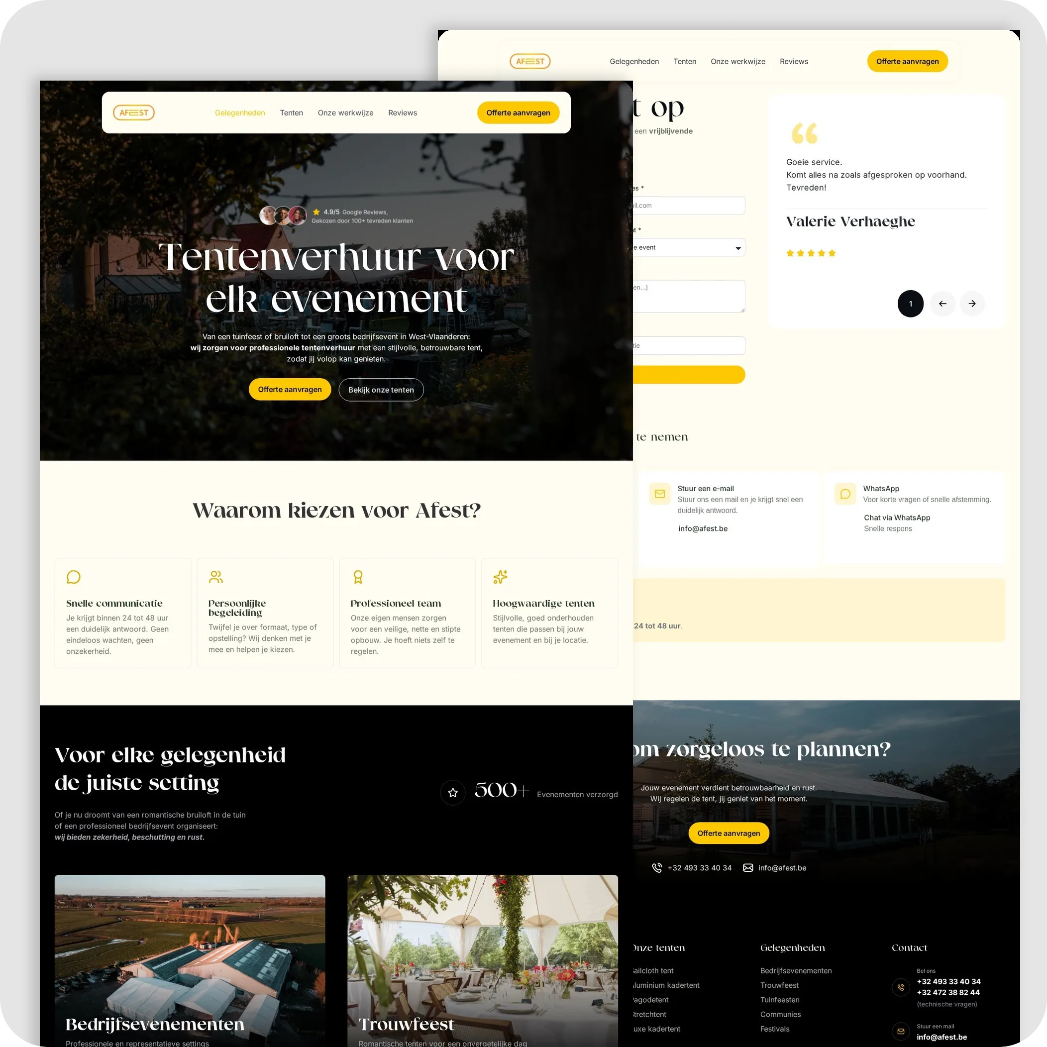 Website van Afest Tentenverhuur